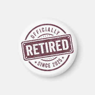 Officially Retired 2025 Retirement Men Women Humou Magnet