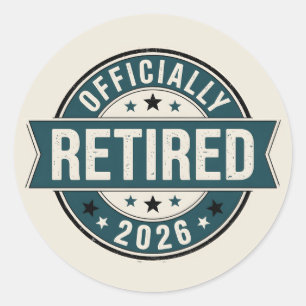 Officially retired 2026 classic round sticker