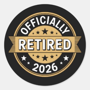 Officially retired 2026 classic round sticker