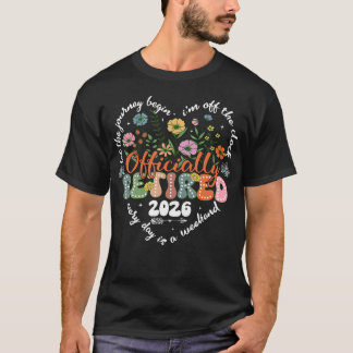 Officially Retired 2026 Floral Flower Retirement T-Shirt