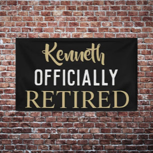 Officially retired banner personalised