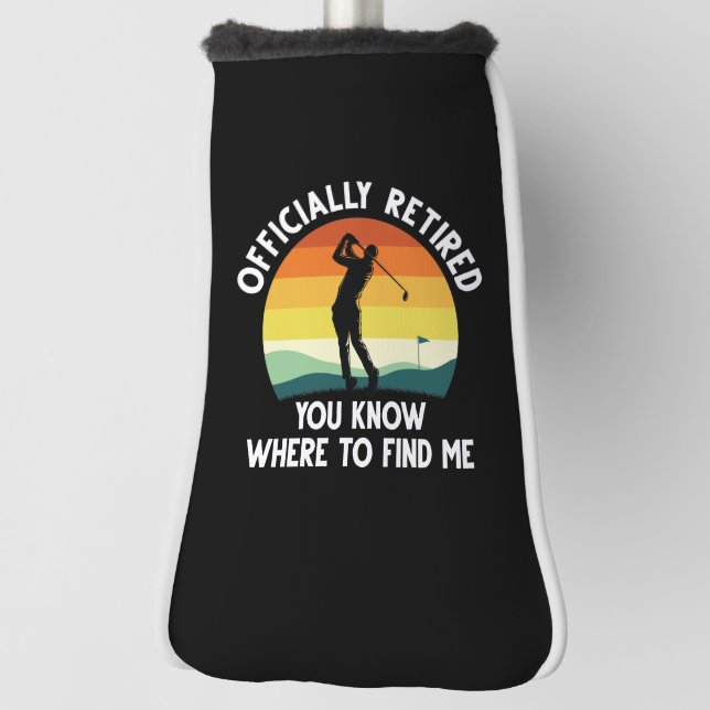 Officially Retired Golf Golf Head Cover (Rotate 90)