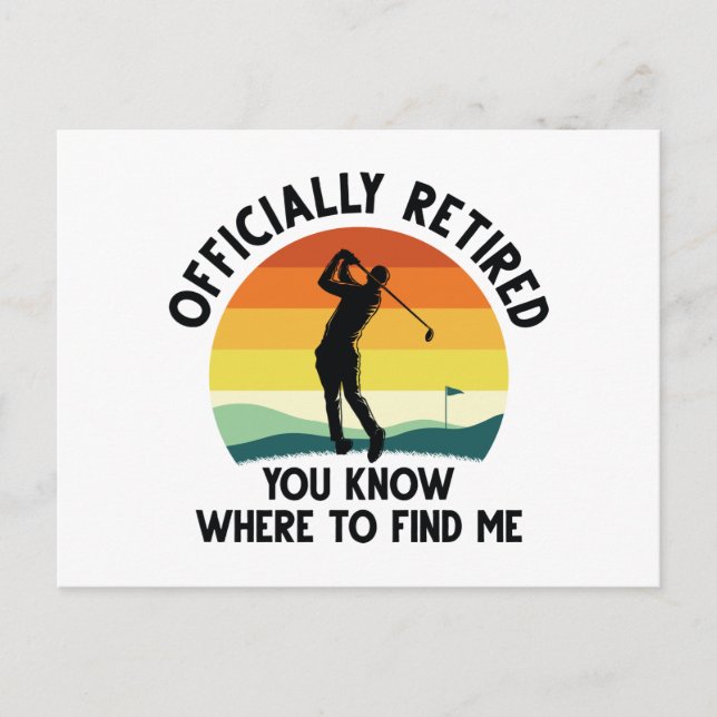 Officially Retired Golf Postcard (Front)