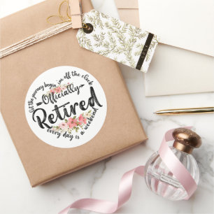 Officially Retired Heart Cute Retirement Gifts  Classic Round Sticker