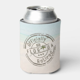 Officially Retired in Florida Tropical Beach Ocean Can Cooler