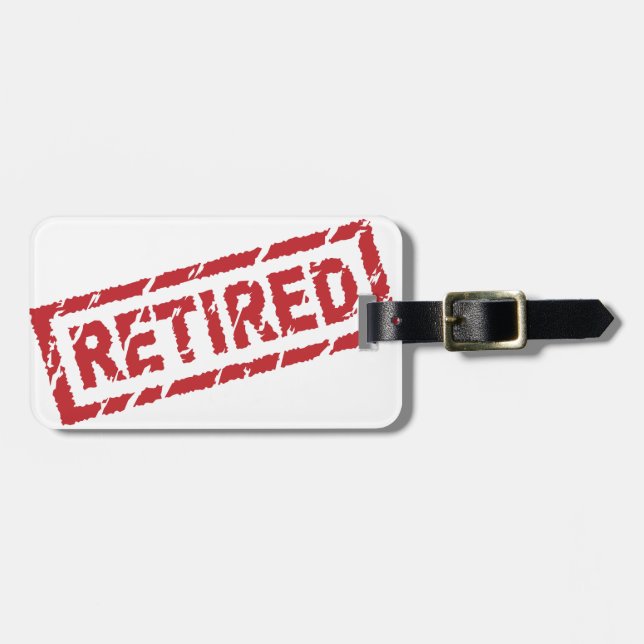 officially retired luggage tag (Front Horizontal)