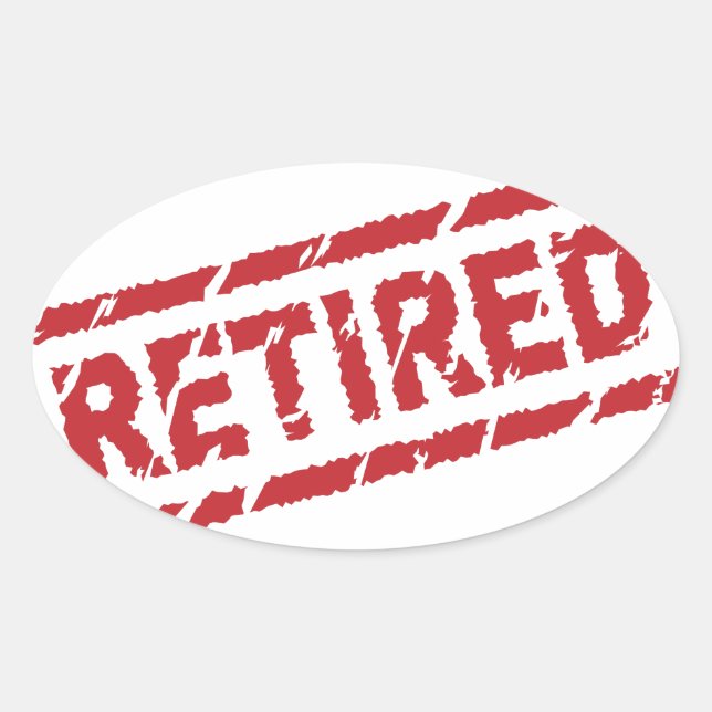 officially retired oval sticker (Front)