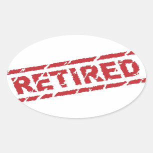 officially retired oval sticker