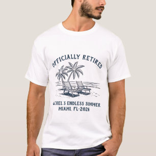 Officially Retired Palm Tree Beach Summer Vacation T-Shirt