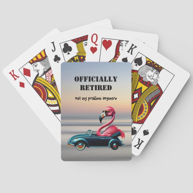 Officially Retired Pink Flamingo in Convertible Playing Cards (Back)
