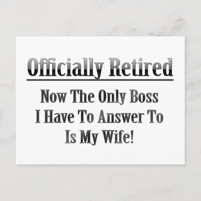 Officially Retired Postcard (Front)