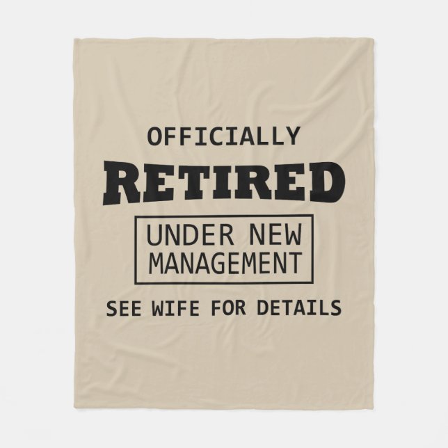 officially retired under new management fleece blanket (Front)