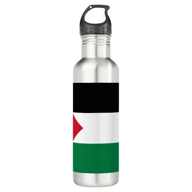 officially the State of Palestine country flag 710 Ml Water Bottle (Front)