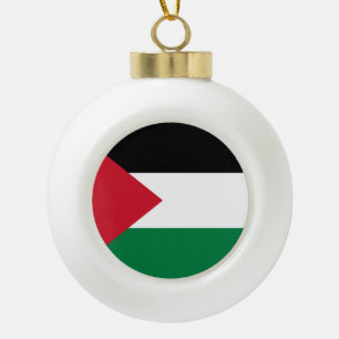 officially the State of Palestine country flag Ceramic Ball Christmas Ornament