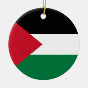 officially the State of Palestine country flag Ceramic Tree Decoration