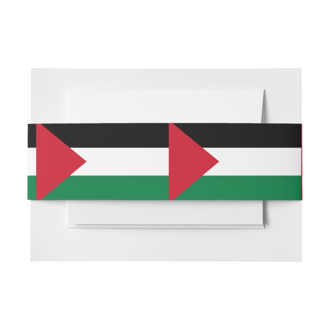 officially the State of Palestine country flag Invitation Belly Band (Front Example)