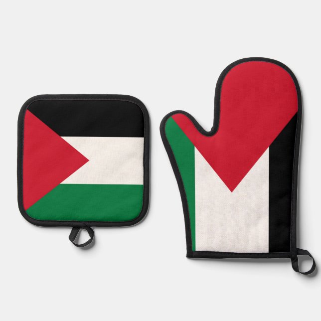 officially the State of Palestine country flag  Oven Mitt & Pot Holder Set (Front)