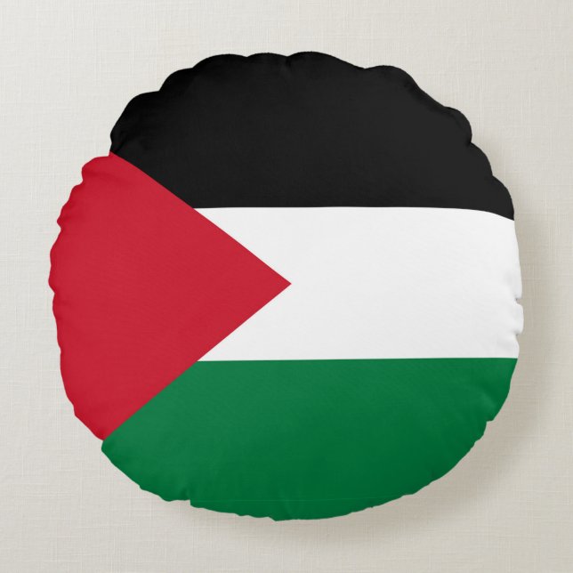 officially the State of Palestine country flag Round Cushion (Front)
