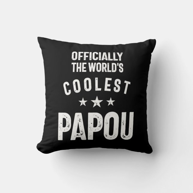 Officially The World's Coolest Papou | Father Gift Cushion (Front)