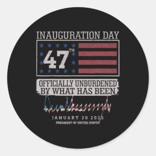 Officially Unburdened By What Has Been Trump Victo Classic Round Sticker