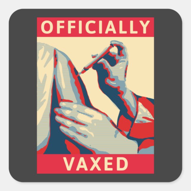 Officially Vaxed Square Sticker (Front)