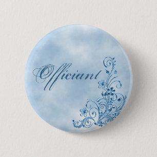 Officiant Round Button: Sky Blue Elegance 6 Cm Round Badge