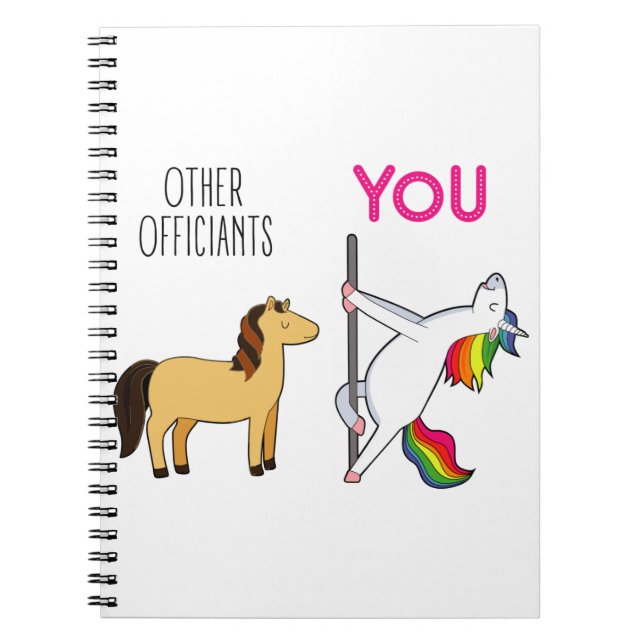 Officiant Unicorn Proposal Gift or Thank You Notebook (Front)