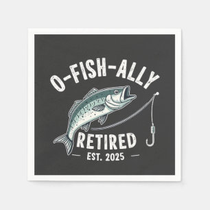 Offishally Retired est 2025 Fisher Dad Retirement Napkin