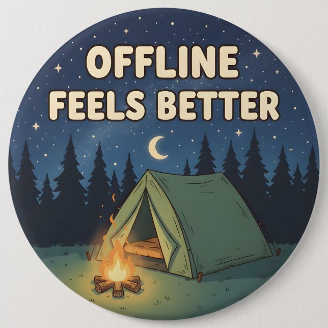 Offline Feels Better 6 Cm Round Badge (Front)