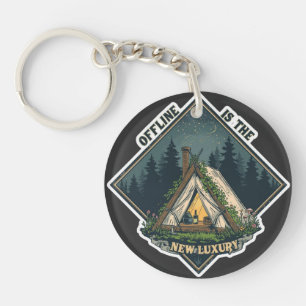 Offline Is The New Luxury Retro Diamond Keychain
