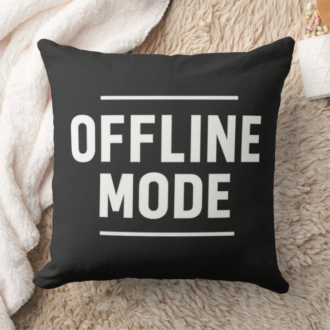 OFFLINE MODE Minimal Typography T-Shirt Design Cushion (Blanket)
