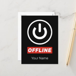 Offline Power Button To Relax Chill Or Switch Off Holiday Postcard