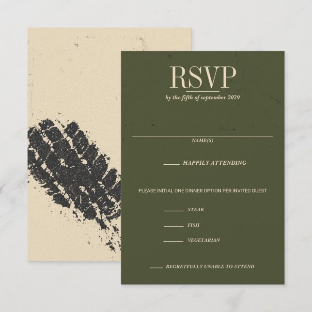 Offroad Canyon Couple Food Choices RSVP Card (Front/Back)