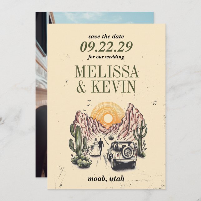 Offroad Canyon Couple Save The Date (Front/Back)