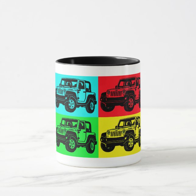 Offroad vehicle pop art mug (Center)