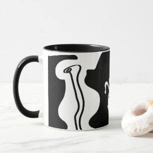 Offset Chamber: Abstract Black, White & Red Mug