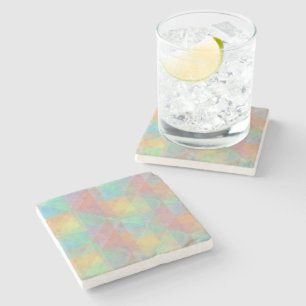 Offset Geometric Watecolor Pattern Art Stone Coaster