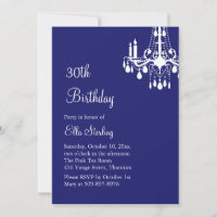 Offset Grand Ballroom Birthday Invitation (indigo)