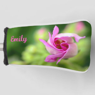 Offset Pink Bud Personalised Putter Cover
