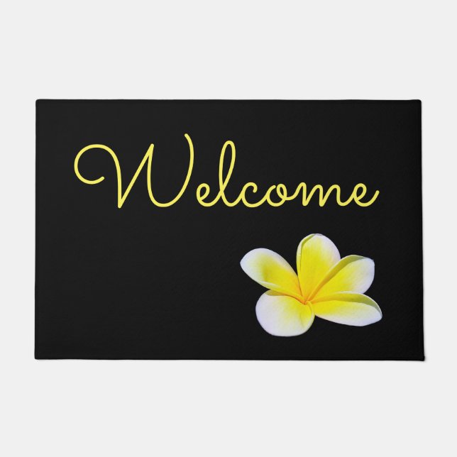 Offset Plumeria Doormat (Front)