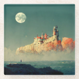 Offshore Citadel Fantasy Sci-Fi Glass Coaster