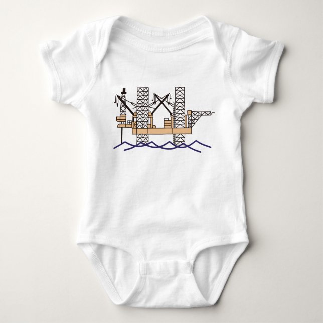 Offshore Oil Rig Baby Bodysuit (Front)
