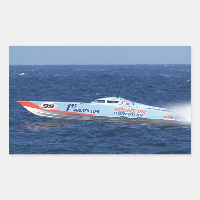 Offshore Powerboat Racer Rectangular Sticker (Front)