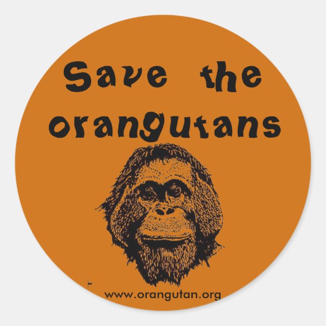 OFI - saving orangutans & rainforest Classic Round Sticker (Front)