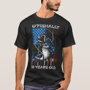Ofishally 10 Year Old Shirt 10th Birthday Fishing 