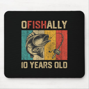 Ofishally 10 Years Old Funny Fishing Birthday Fish Mouse Pad