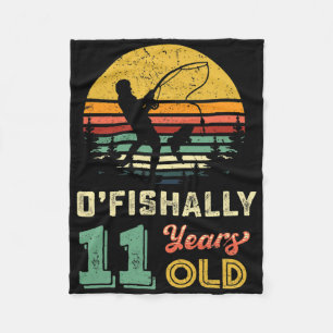Ofishally 11 Year Old Fishing 11th Birthday Party Fleece Blanket