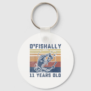 Ofishally 11 Year Old Shirt 11th Birthday Fishing Key Ring
