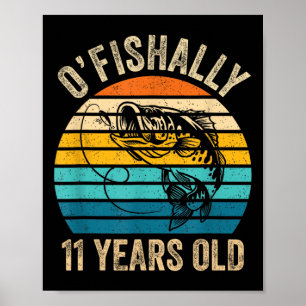 Ofishally 11 Year Old Shirt 11th Birthday Vintage Poster