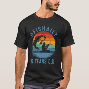 Ofishally 11 Years Old Fisherman 11th Birthday Fis T-Shirt